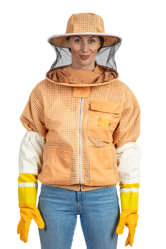 Sand Beekeeping Ventilated Jacket with Round Veil