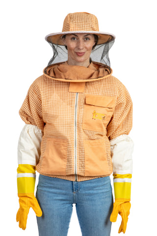 Sand Beekeeping Ventilated Jacket with Round Veil