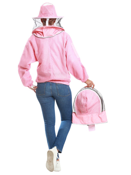 Pink Beekeeping Ventilated Jacket with Round Veil & fencing jacket