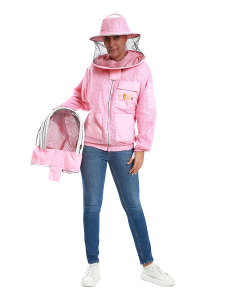 Pink Beekeeping Ventilated Jacket with Round Veil & fencing jacket