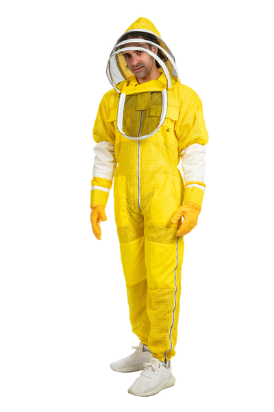Yellow Beekeeping Ventilated Suits with Fencing Veil