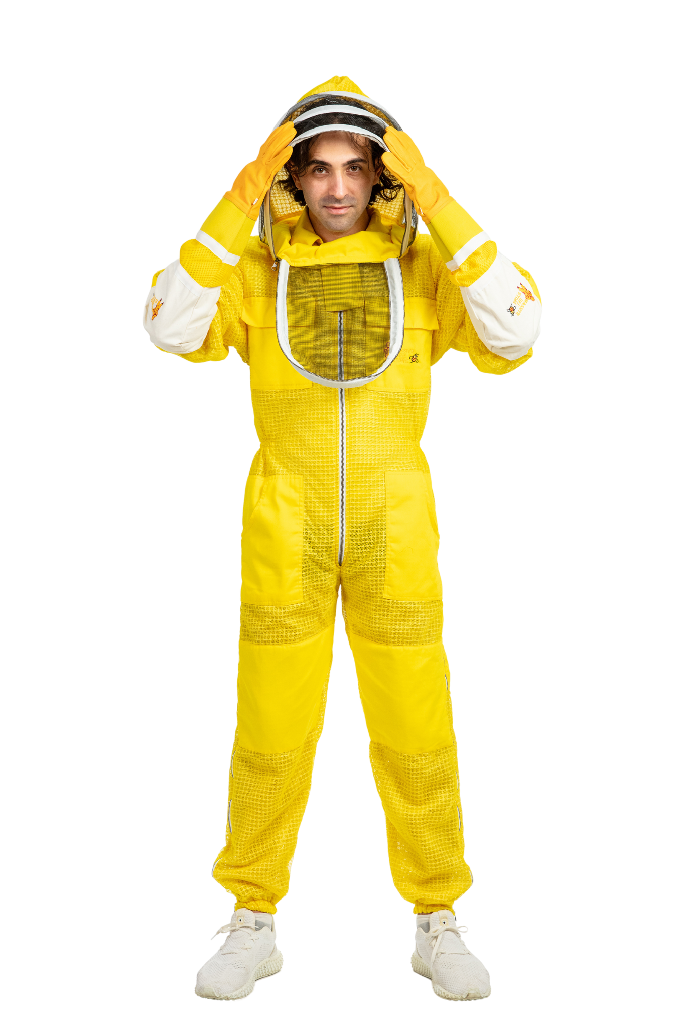 Yellow Beekeeping Ventilated Suits with Fencing Veil
