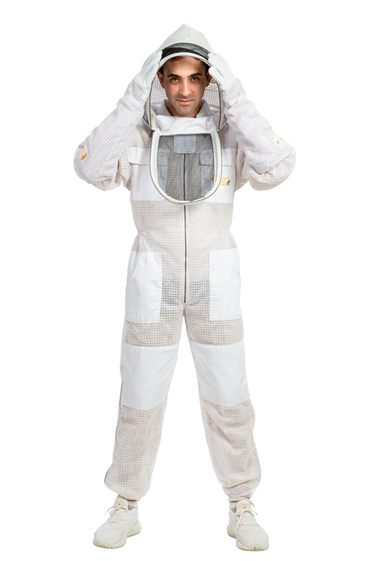 White Beekeeping Ventilated Suits with Fencing Veil
