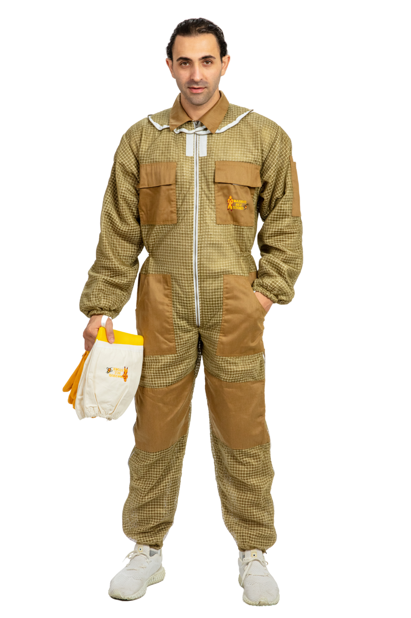 Khaki Beekeeping Ventilated Suits with Fencing Veil