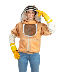 Sand Beekeeping Ventilated Jacket with Fencing Veil