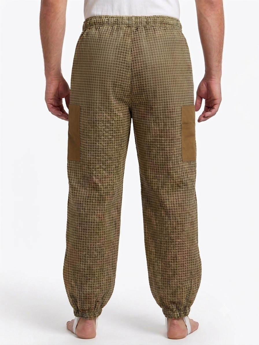 Beekeeping Ventilated Pant/Trouser in White Color with Leg Zipper Khaki