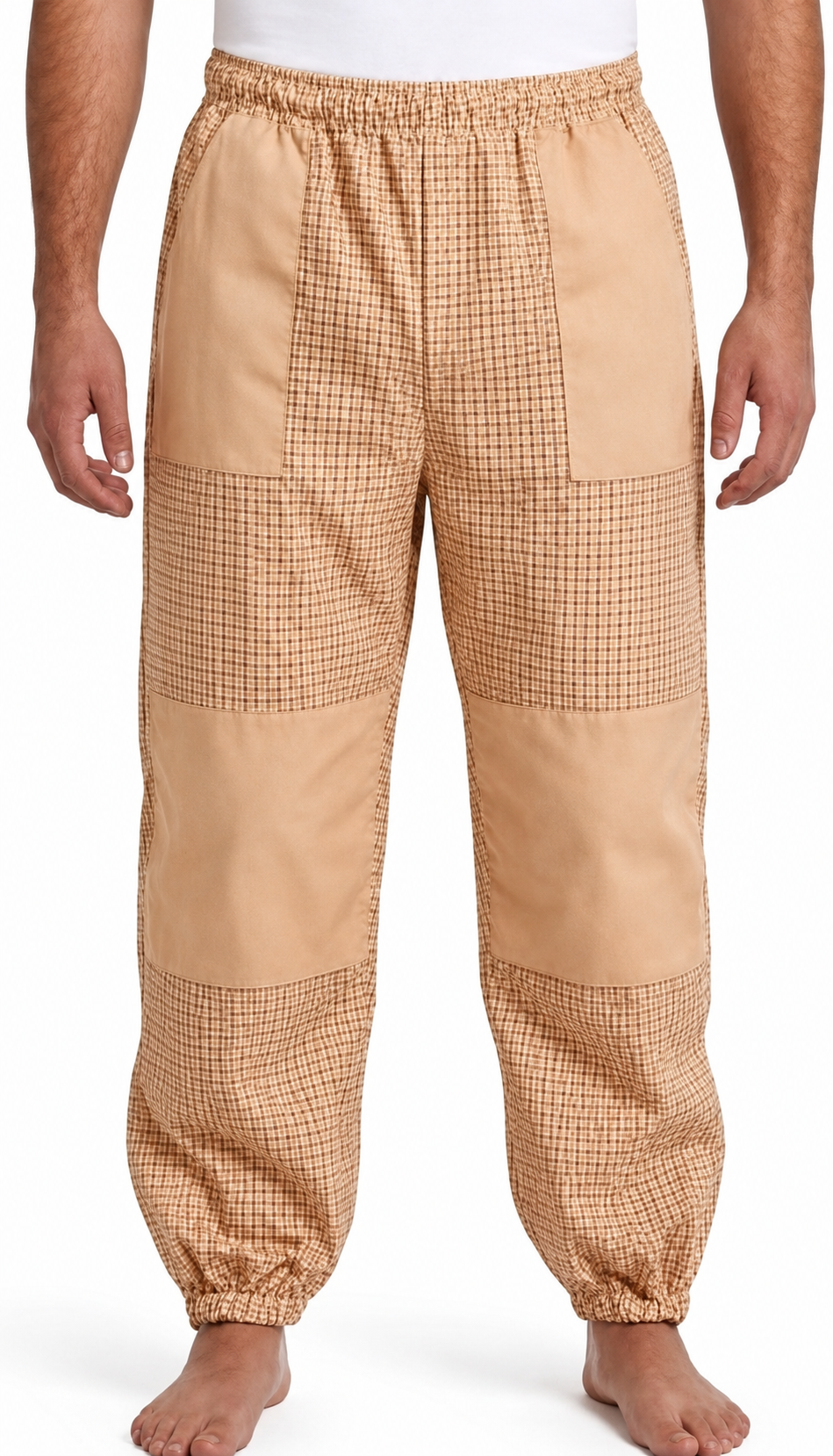 Beekeeping Ventilated Pant/Trouser in White Color with Leg Zipper Sand/Peach