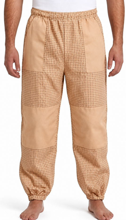 Beekeeping Ventilated Pant/Trouser in White Color with Leg Zipper Sand/Peach
