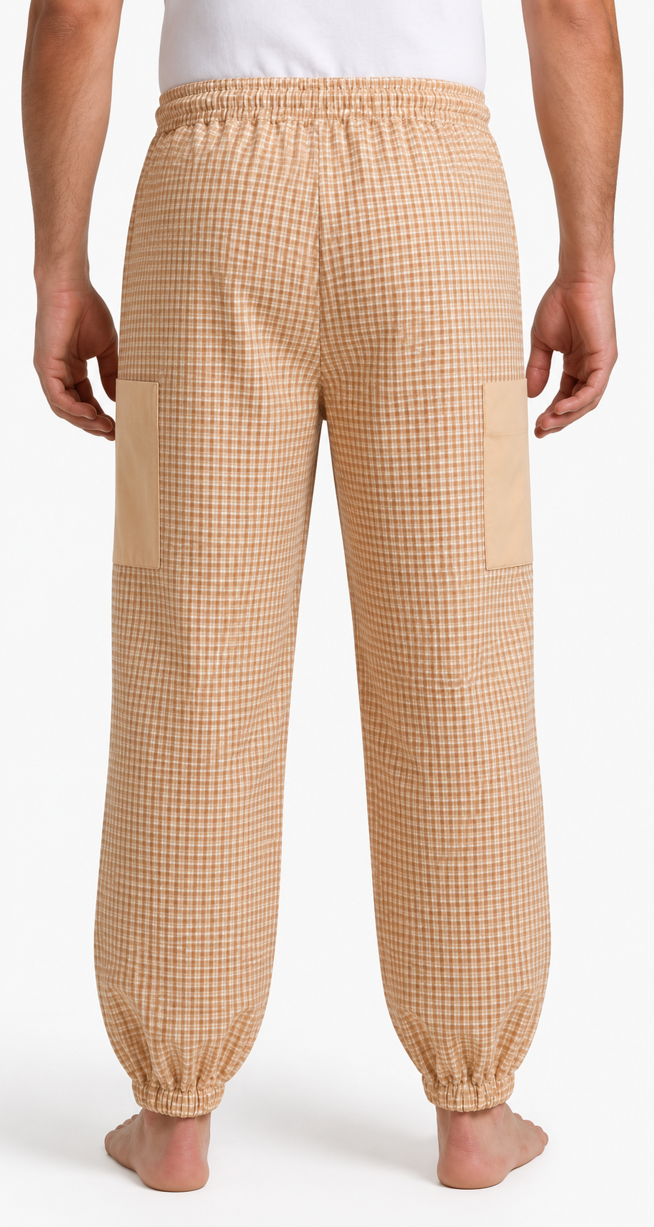 Beekeeping Ventilated Pant/Trouser in White Color with Leg Zipper Sand/Peach