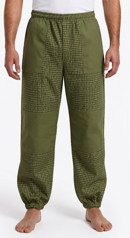 Beekeeping Ventilated Pant/Trouser in White Color with Leg Zipper Olive Green