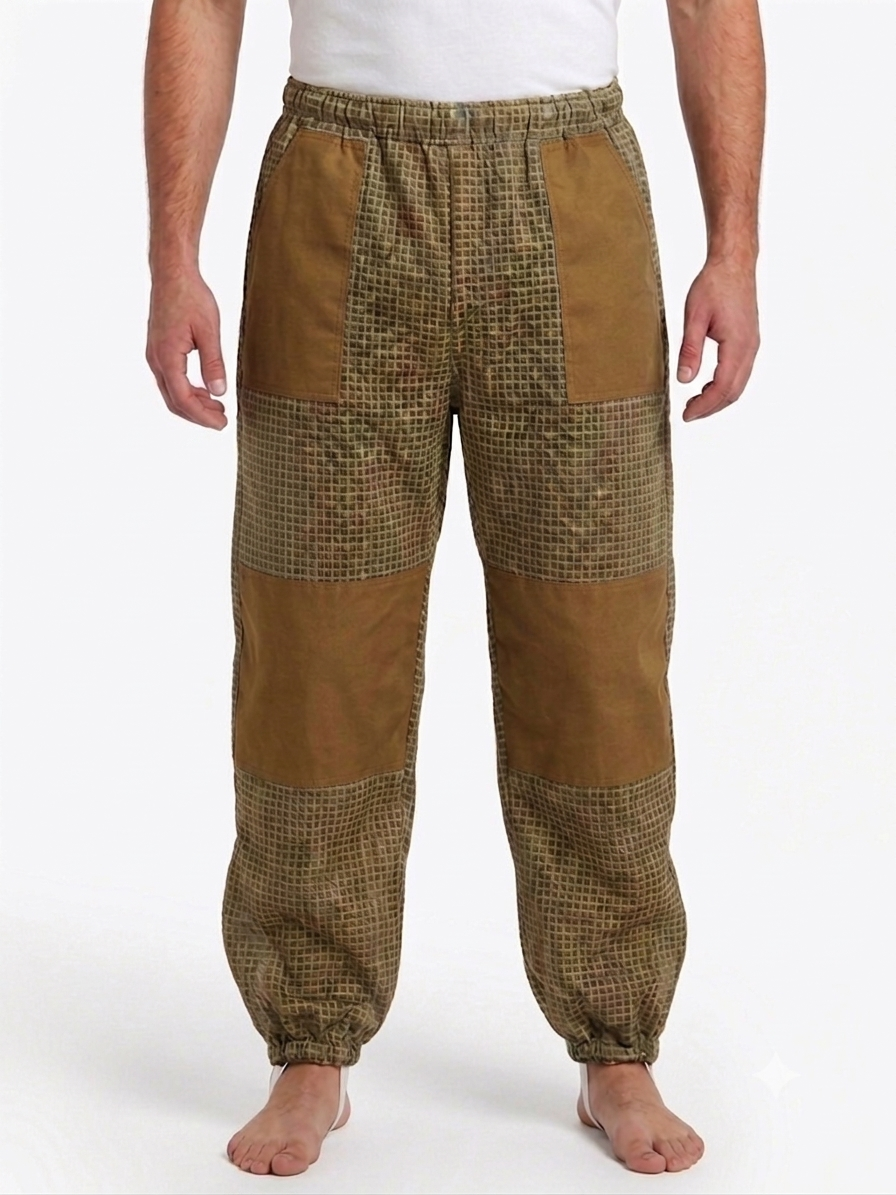 Beekeeping Ventilated Pant/Trouser in White Color with Leg Zipper Khaki