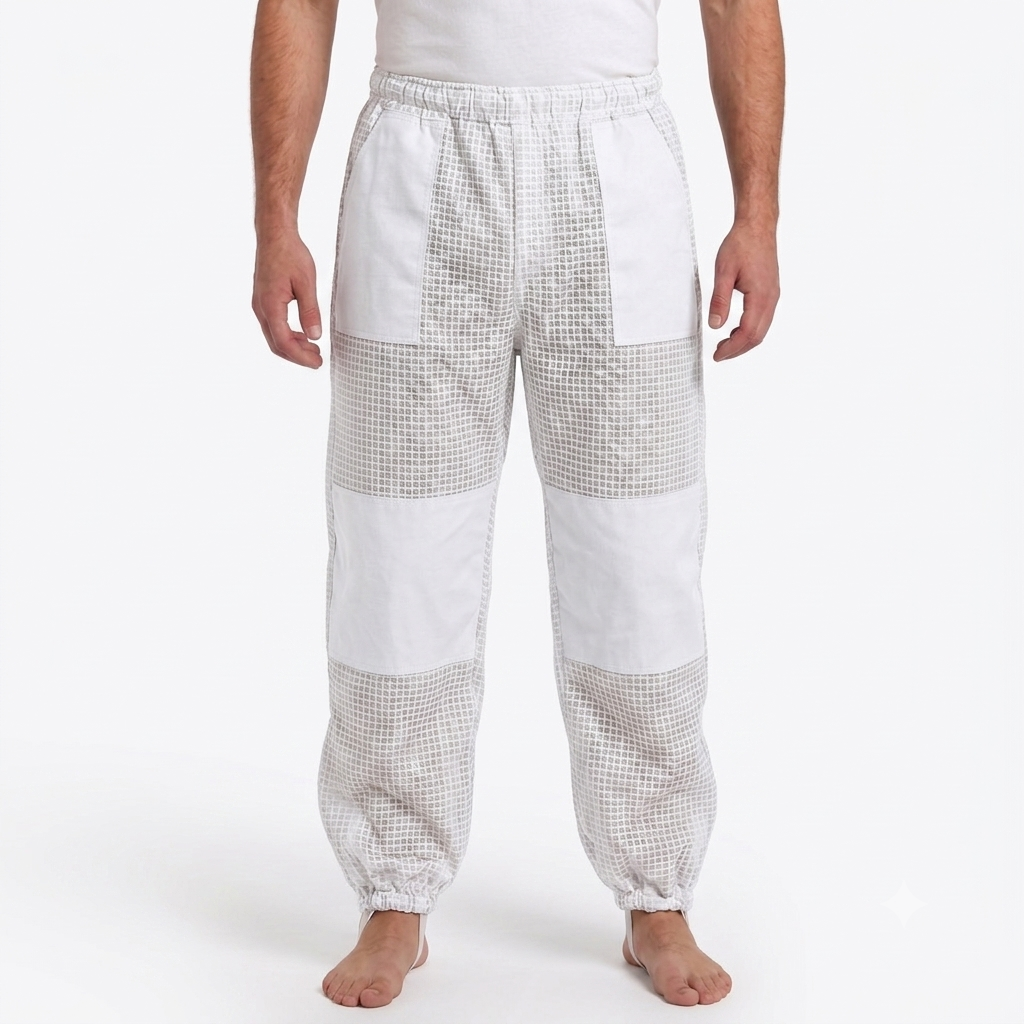 Beekeeping Ventilated Pant/Trouser in White Color with Leg Zipper