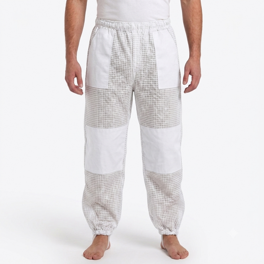 Beekeeping Ventilated Pant/Trouser in White Color with Leg Zipper