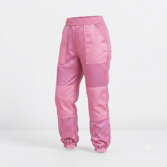 Beekeeping Ventilated Pant/Trouser in White Color with Leg Zipper PINK