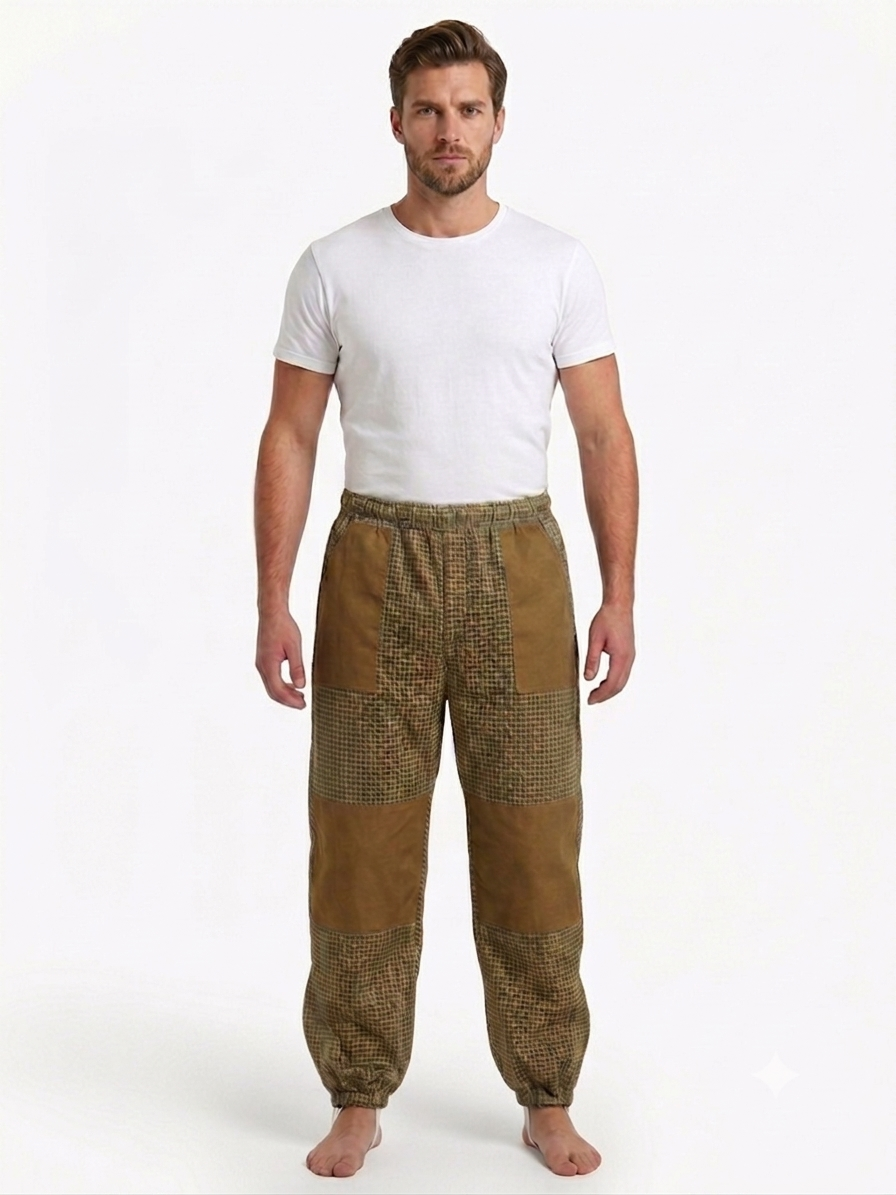 Beekeeping Ventilated Pant/Trouser in White Color with Leg Zipper Khaki