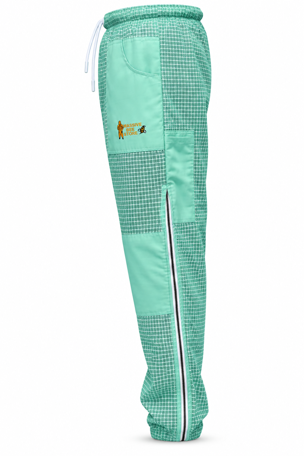 Beekeeping Ventilated Pant/Trouser in White Color with Leg Zipper Aqua