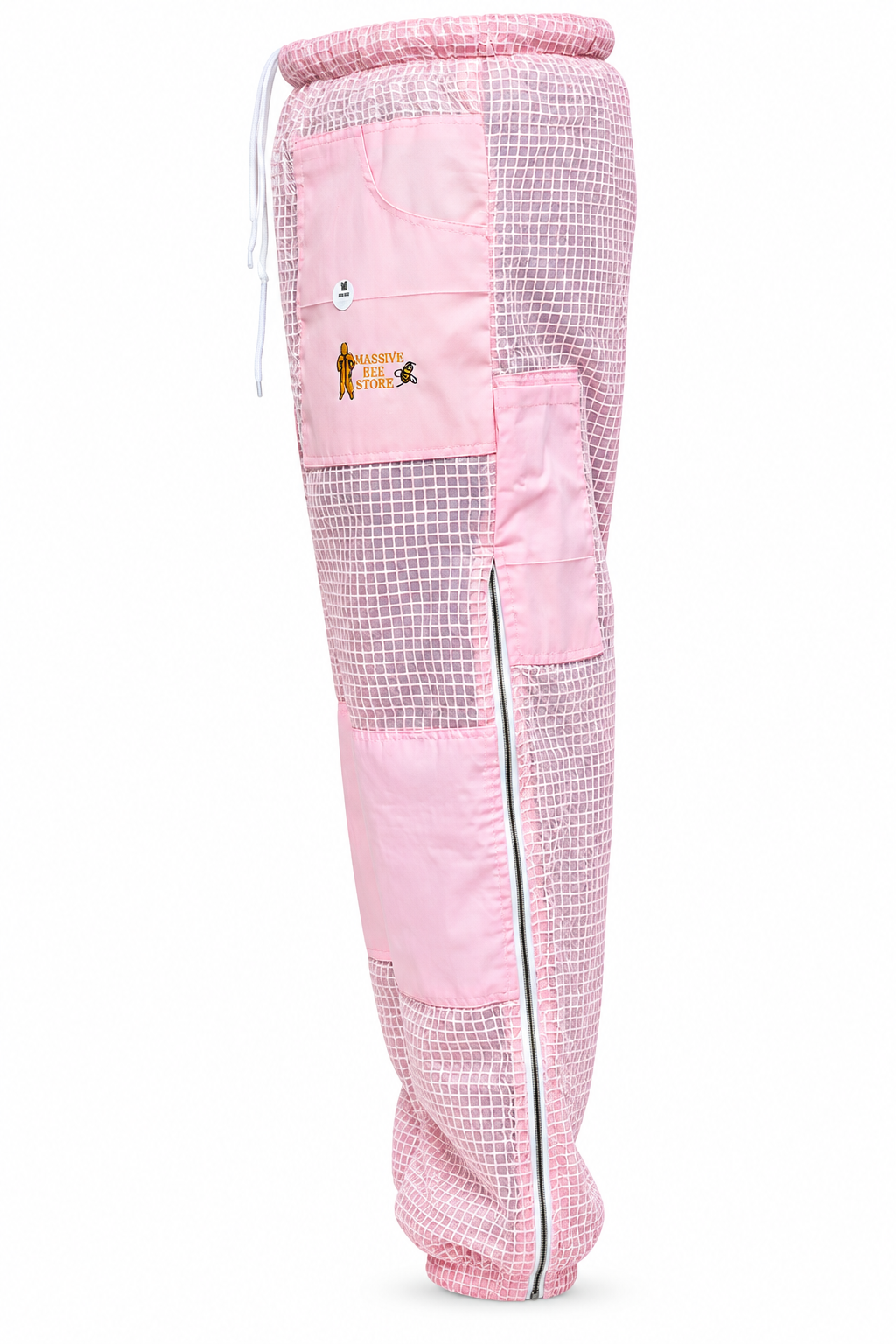 Beekeeping Ventilated Pant/Trouser in White Color with Leg Zipper PINK