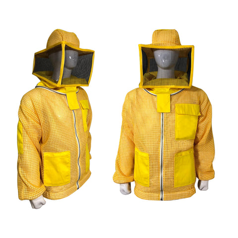 Yellow Beekeeping Ventilated Jacket with Square Veil