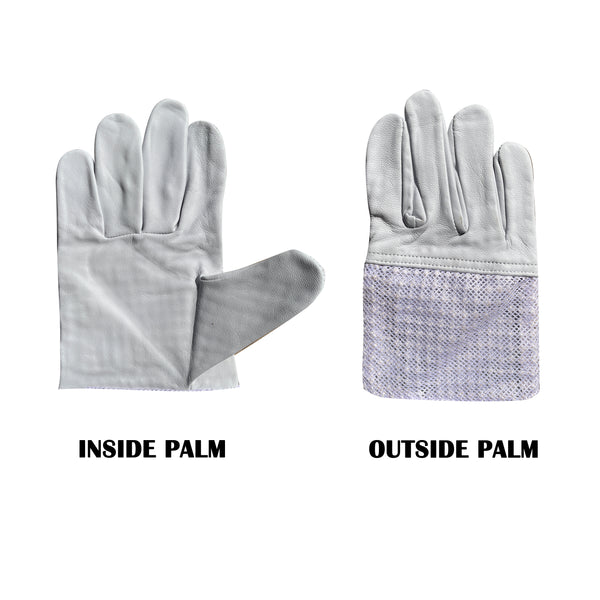 White 3-Layer Beekeeping Ventilated Gloves Half Palm