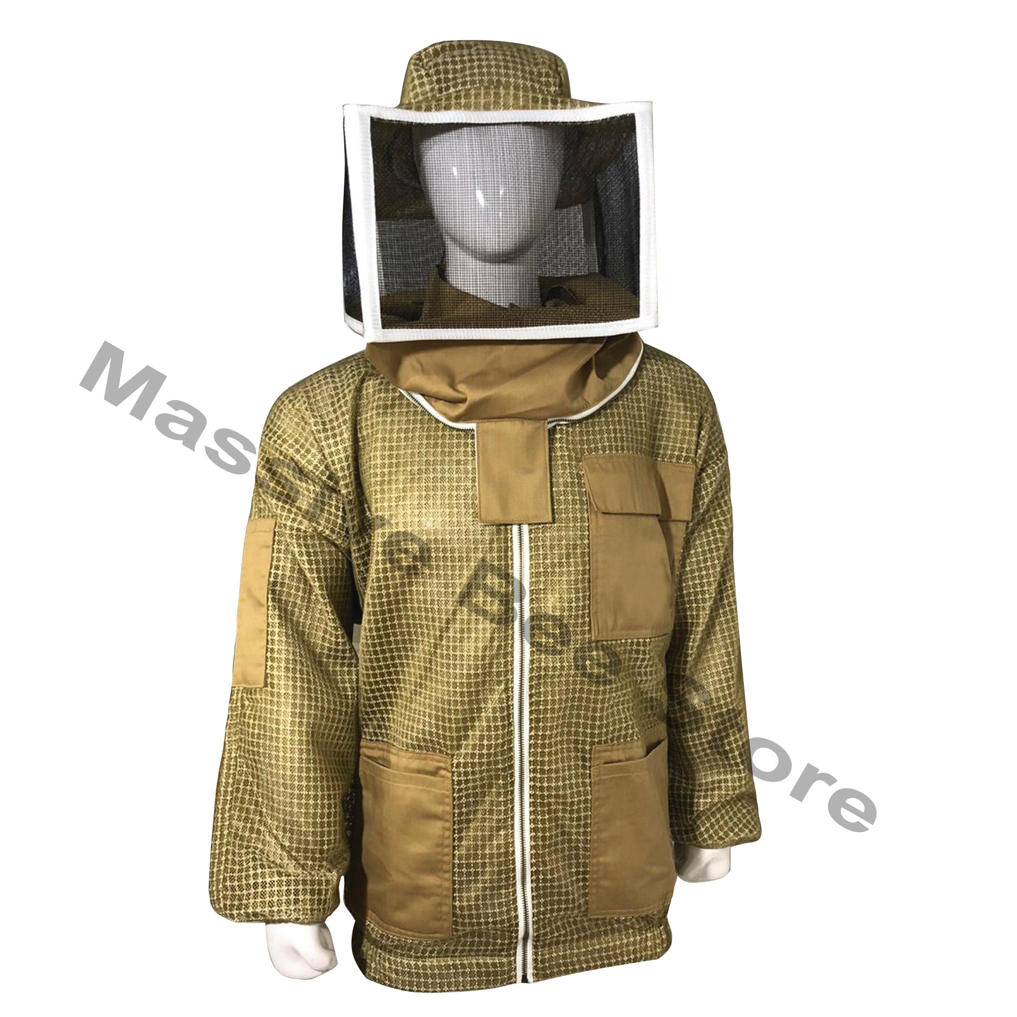 Khaki Beekeeping Ventilated Jacket with Square Veil