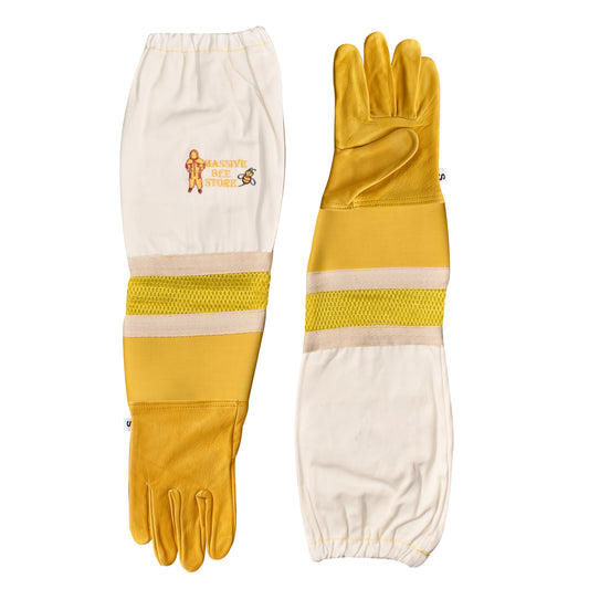 Yellow Beekeeping Ventilated Gloves