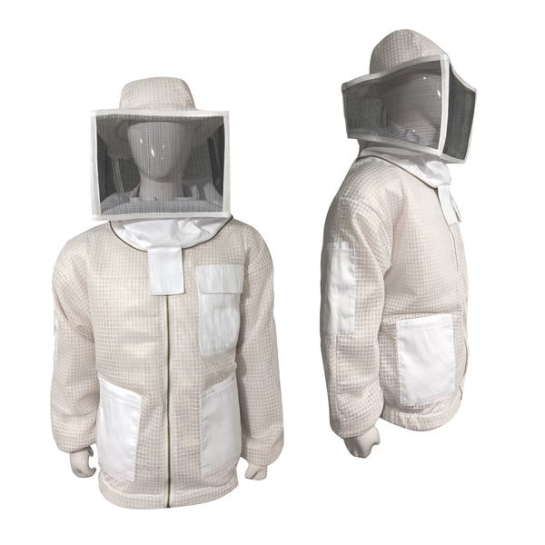 White Beekeeping Ventilated Jacket with Square Veil
