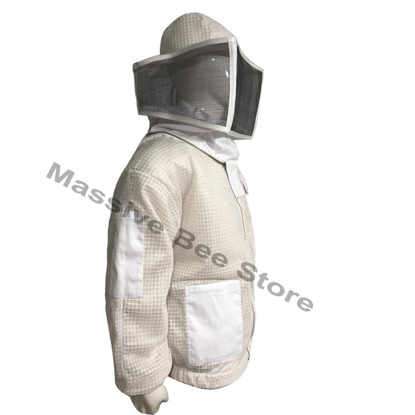 White Beekeeping Ventilated Jacket with Square Veil