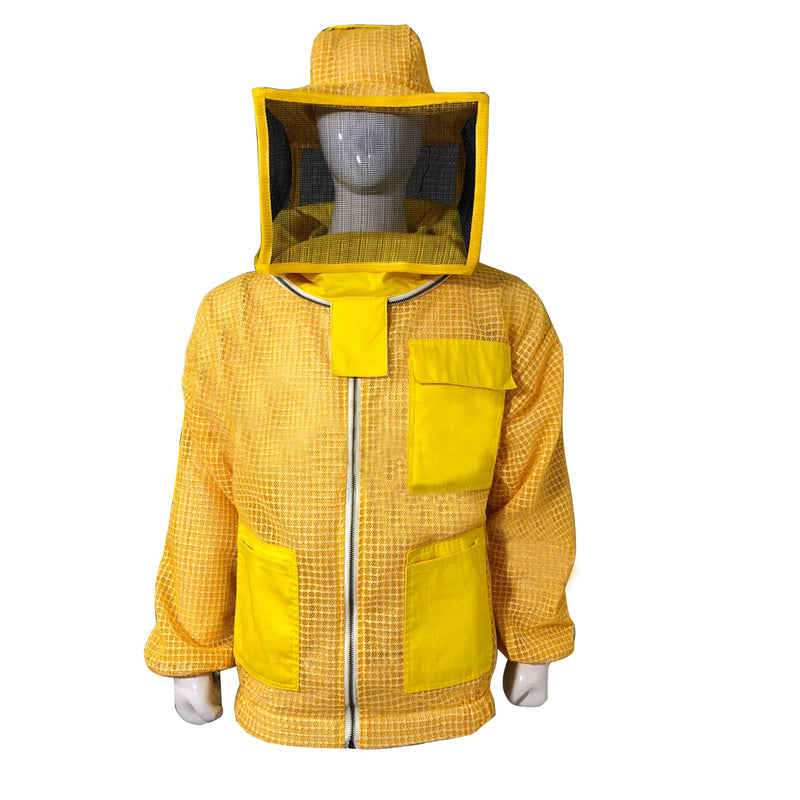 3-Layer Ventilated Beekeeping Jacket with Square Veil